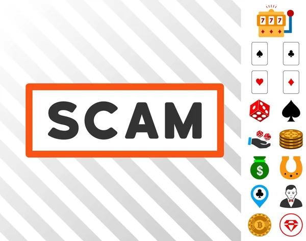 Scam Label Icon with Bonus — Stock Vector