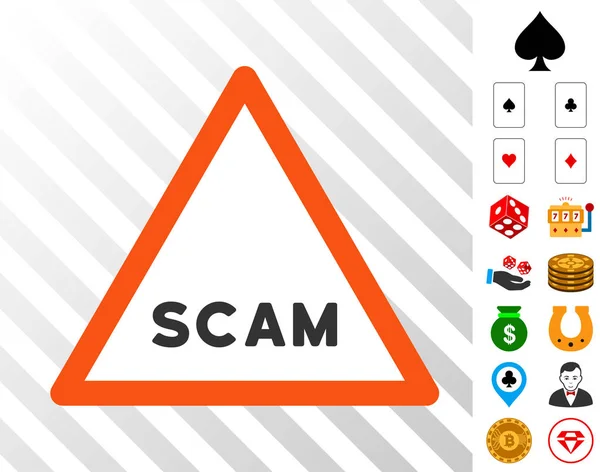 Scam Warning Icon with Bonus — Stock Vector