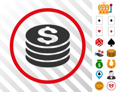 Doları para yığını yuvarlak simge Bonus ile