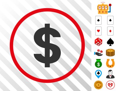 Doları sembolü Bonus yuvarlak simgesiyle