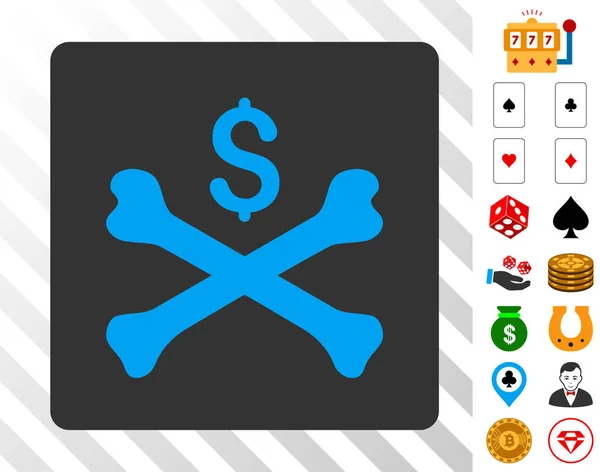 Bankrot hnáty modrou ikonu s bonusem — Stockový vektor