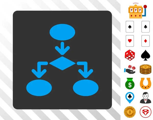 Vývojový diagram modrou ikonu s bonusem — Stockový vektor