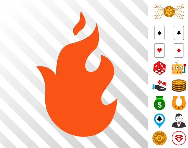 Icono de fuego con bonificación — Vector de stock