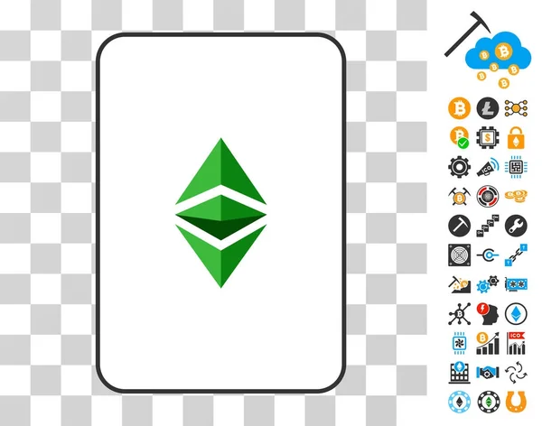 Ethereum кристала картку з бонус — стоковий вектор
