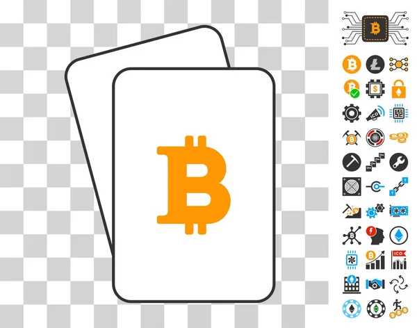 Cartes Bitcoin avec Bonus — Image vectorielle