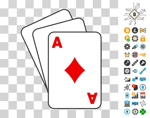 Ace cards Icon med Bonus – stockvektor