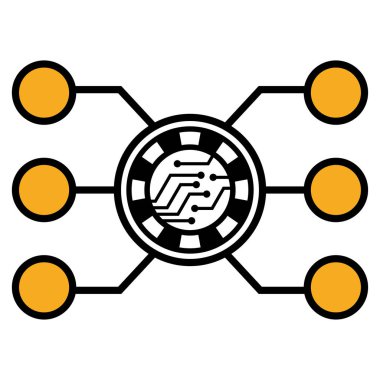 Casino çip devre düz simgesi