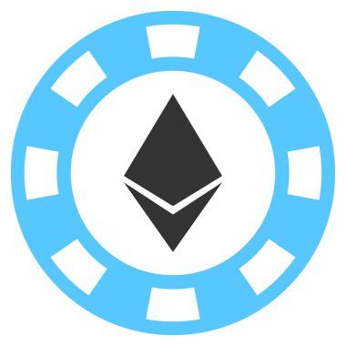 Ethereum Casino çip düz simgesi