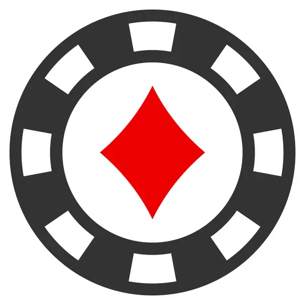 Diamantes Casino Chip ícone plana — Vetor de Stock