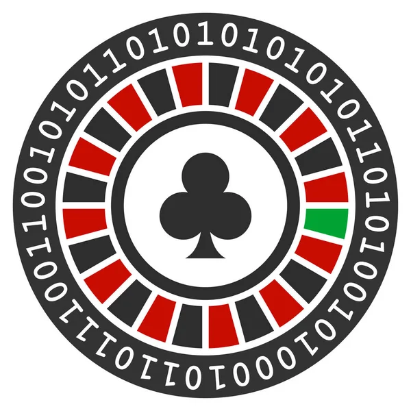 Digitale Casino Roulette platte pictogram — Stockvector