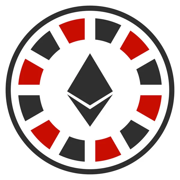 Ethereum Casino Roulette Flat Icon — Stock Vector