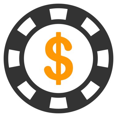Dolar Casino çip düz simgesi