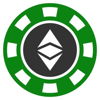 Ethereum Casino çip düz simgesi