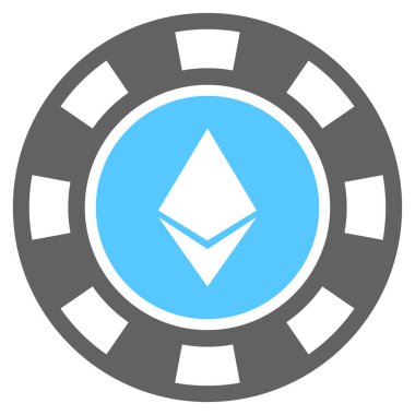 Ethereum Casino çip düz simgesi