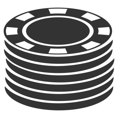 Casino çip yığını düz simgesi