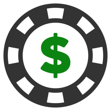 Dolar Casino çip düz simgesi