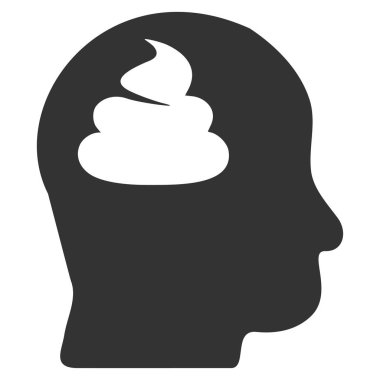 Bok beyin düz simgesi