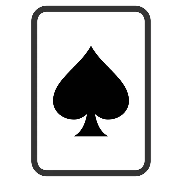 Pik Glücksspiel Karte flache Ikone — Stockvektor