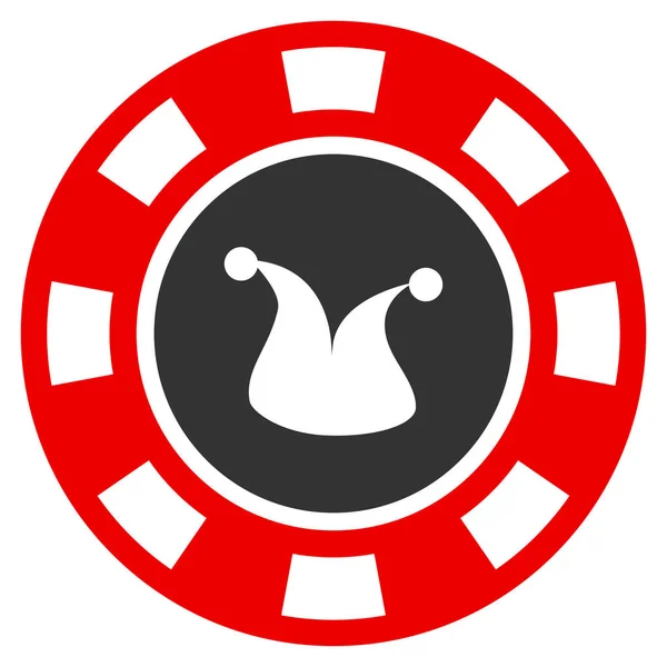 Joker Casino Chip Flat Icon — Stock Vector