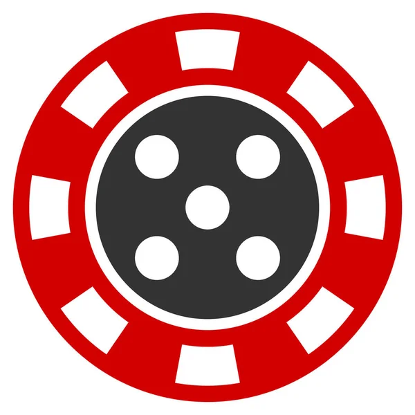 Ikon flat chip kasino - Stok Vektor