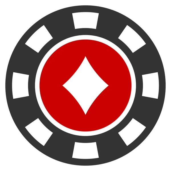 Diamenty Casino Chip płaskie ikona — Wektor stockowy