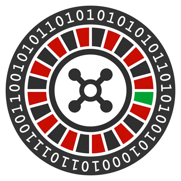 Digital Casino Ruleta Icono plano — Archivo Imágenes Vectoriales