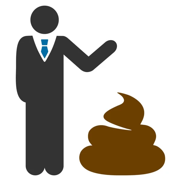 Manager Show Shit Flat Icon — Stock Vector