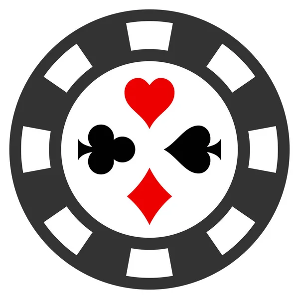 Poker Casino çip düz simgesi — Stok Vektör