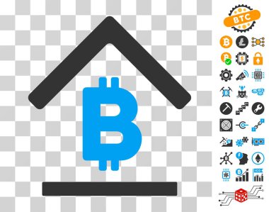Bonus ile Bitcoin banka çatı simgesi