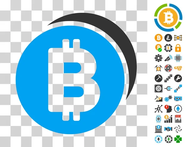 Bitcoin Coins Icon with Bonus — Stock Vector