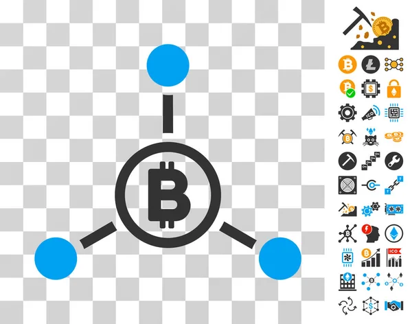 Bitcoin Connections Icon with Bonus — Stock Vector