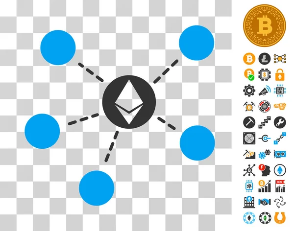 Ethereum netwerk pictogram met Bonus — Stockvector