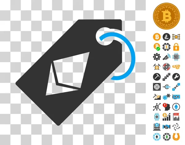 Ethereum Tag Icône avec Bonus — Image vectorielle