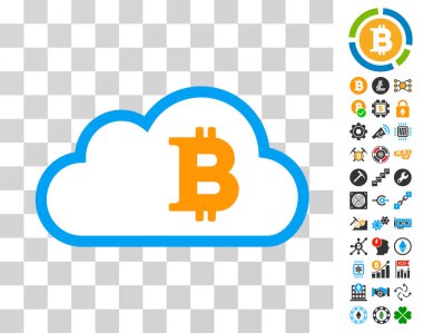Bonus ile Bitcoin bulut simgesi