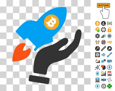 El denize indirmek Bitcoin roket simgesi Bonus ile