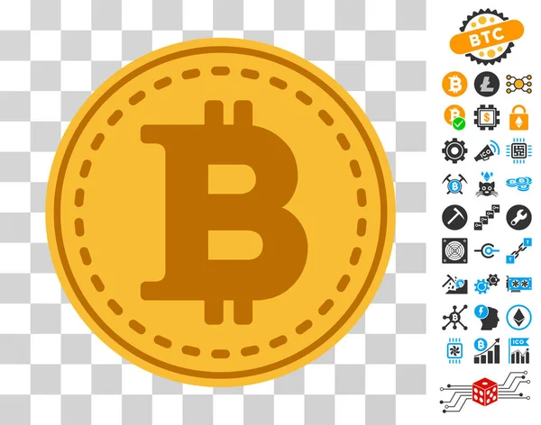 Bitcoin-Symbol mit Bonus — Stockvektor