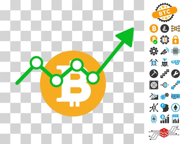 Bitcoin Grend Icon with Bonus — стоковый вектор