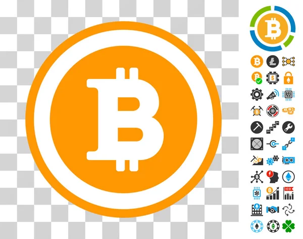 Bitcoin-Symbol mit Bonus — Stockvektor