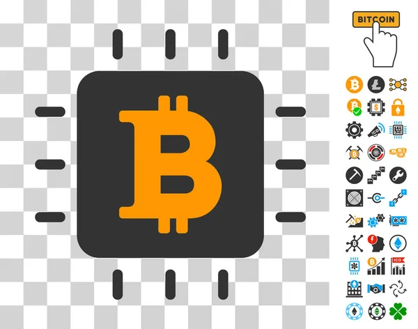 보너스 Bitcoin 칩 아이콘 — 스톡 벡터