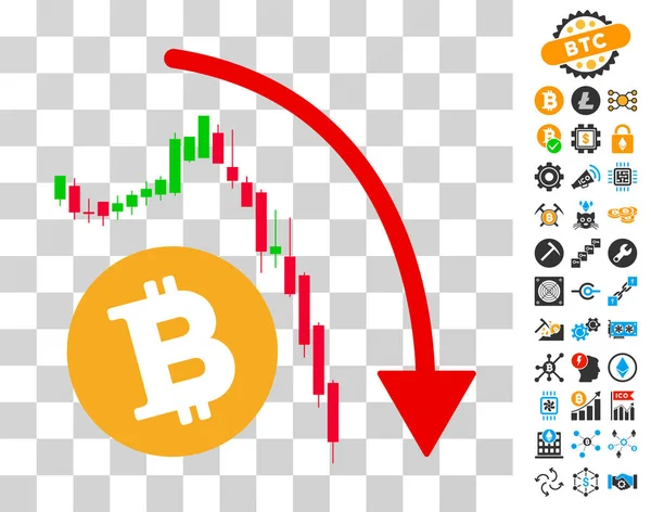 Bitcoin EPIC FAIL Bonus ile Trend simgesi — Stok Vektör