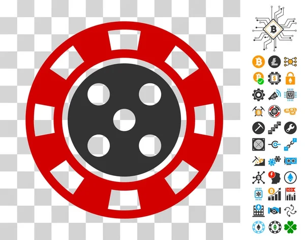 Casino Chip Icône avec Bonus — Image vectorielle
