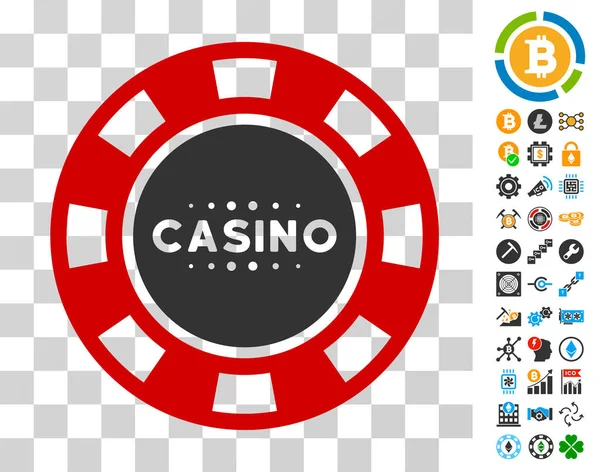Het icoon van Casino Chip met Bonus — Stockvector