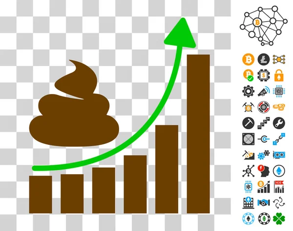 Icono de gráfico de Hyip de mierda con bono — Archivo Imágenes Vectoriales