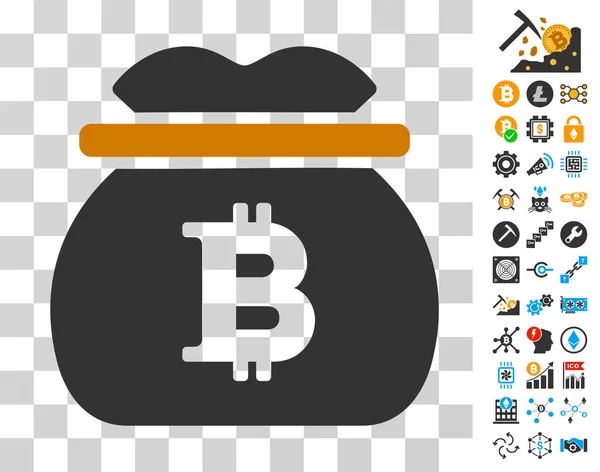Bitcoin-Geldbeutel-Symbol mit Bonus — Stockvektor