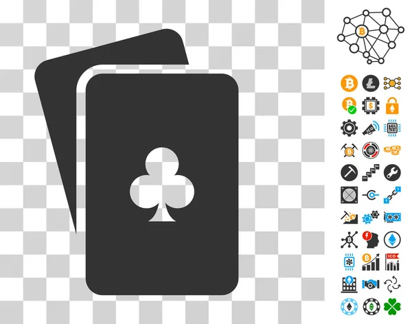 Clubs Spielkarten-Symbol mit Bonus — Stockvektor