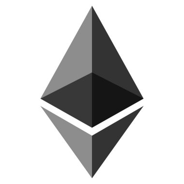 Ethereum kristal düz simgesi