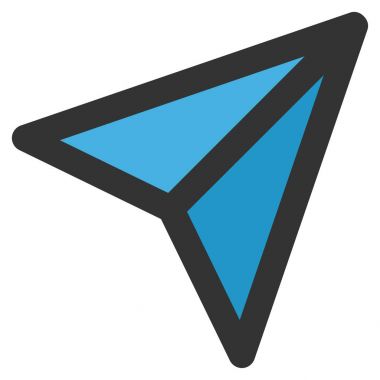 Serbest kağıt uçak düz simgesi