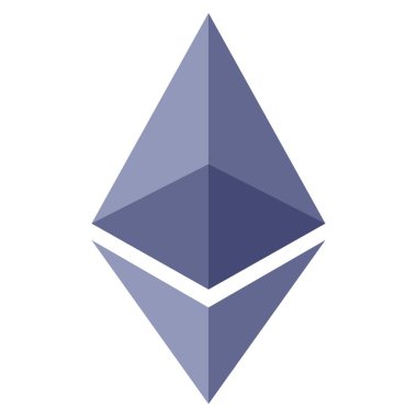 Ethereum kristal düz simgesi