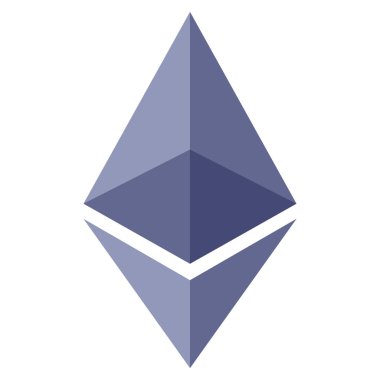 Ethereum kristal düz simgesi