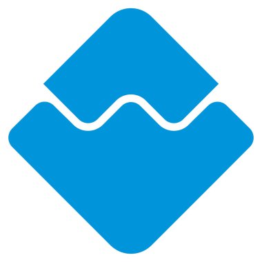 Dalgalar para birimi düz simgesi